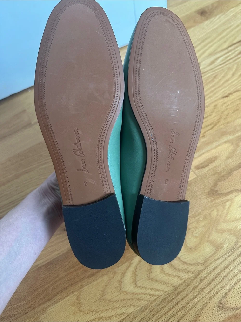 Sam Edelman Teal Leather Horsebit Loafers